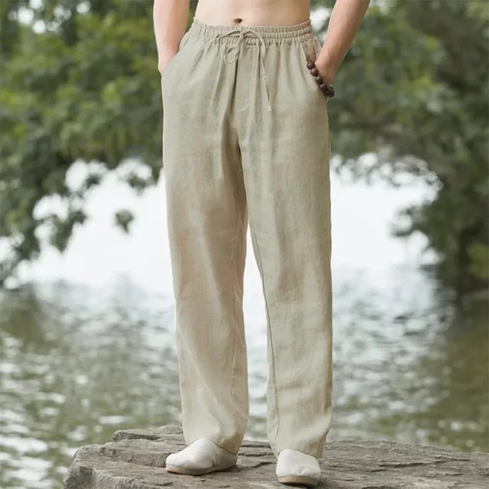 Cotton Linen Wide Leg Pants
