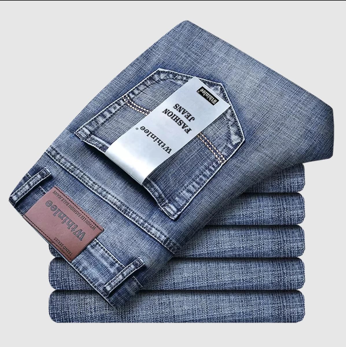 Business Men's Jeans Straight Stretch Classic Blue