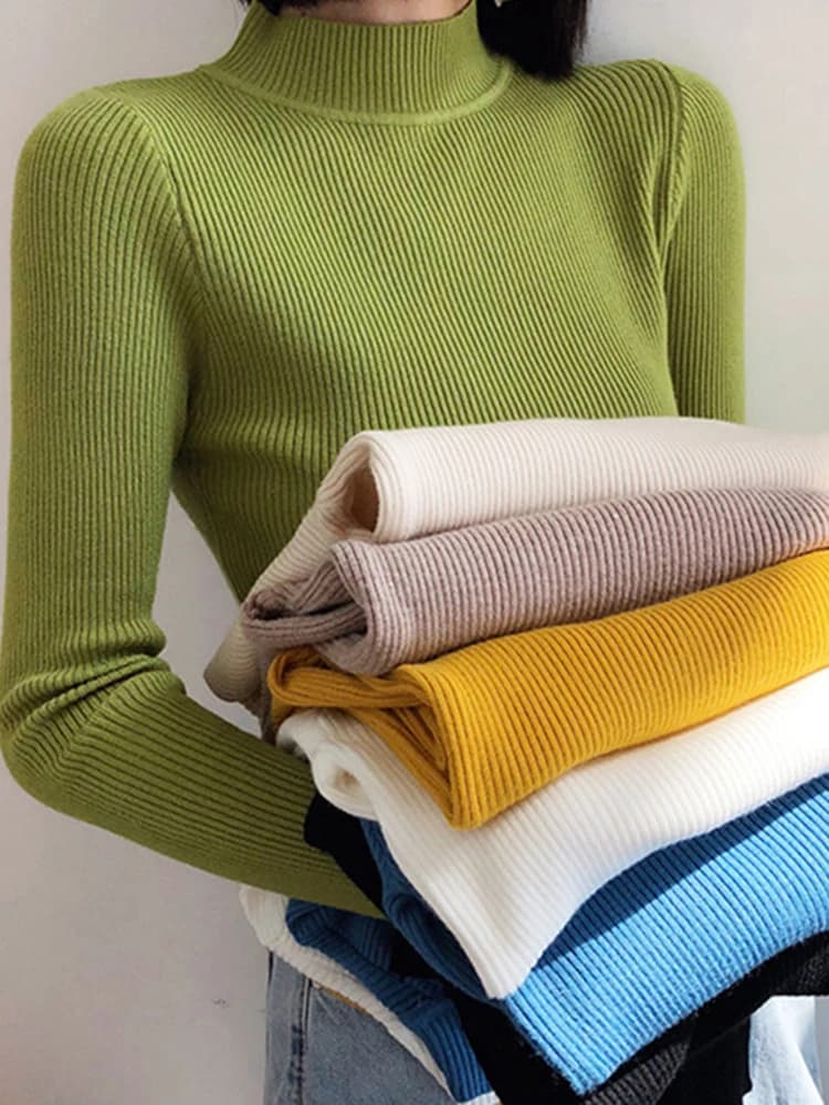 Mock Neck Sweater Knitted
