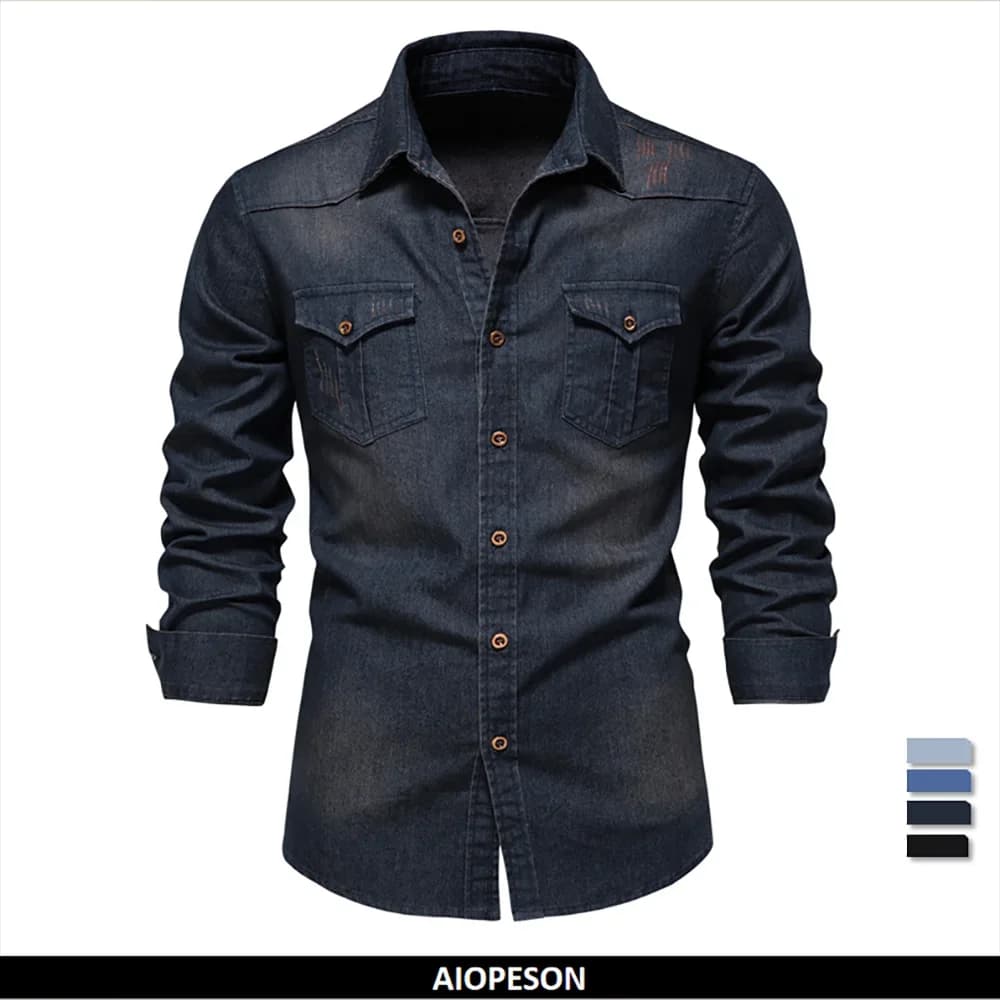 Cotton Denim Western Shirt